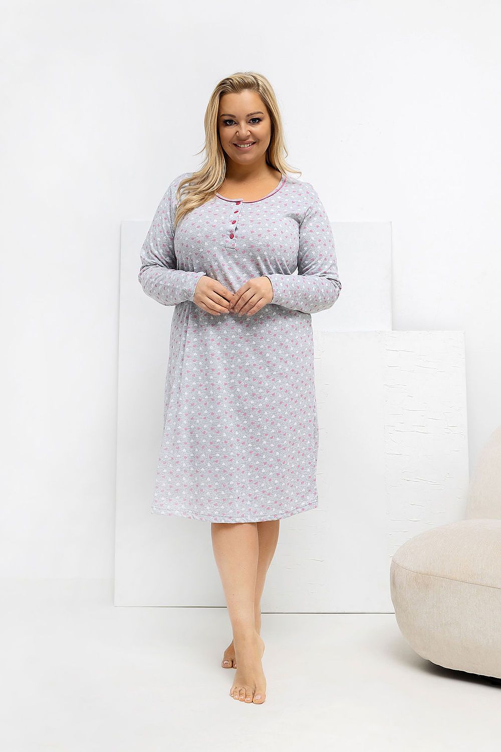 Plus Size Nightgown Forever Pink (223309) - Image 3